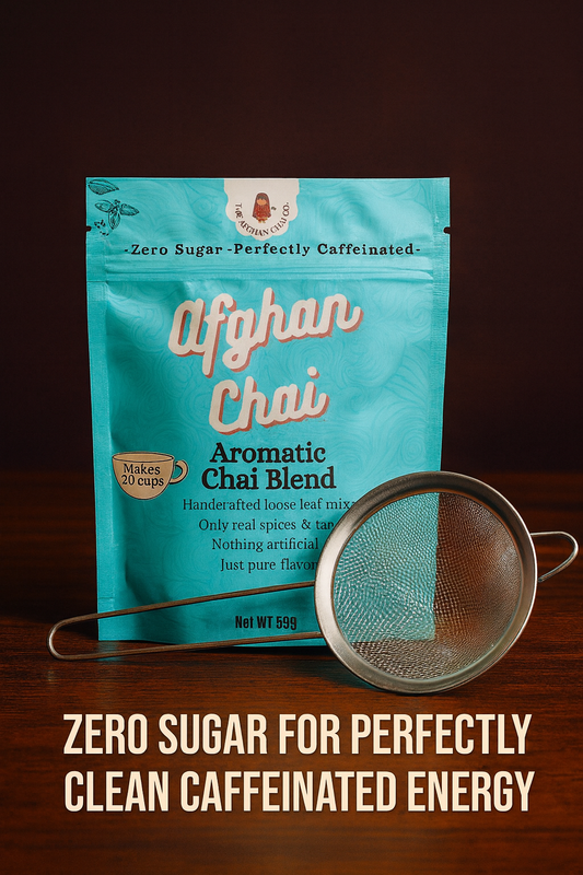 Afghan Chai Mix and Stainless Steel Strainer