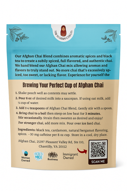 Afghan Chai Mix and Stainless Steel Strainer